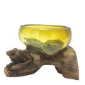 Molten Glass on Wood - Amber Bowl, Mini